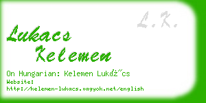 lukacs kelemen business card